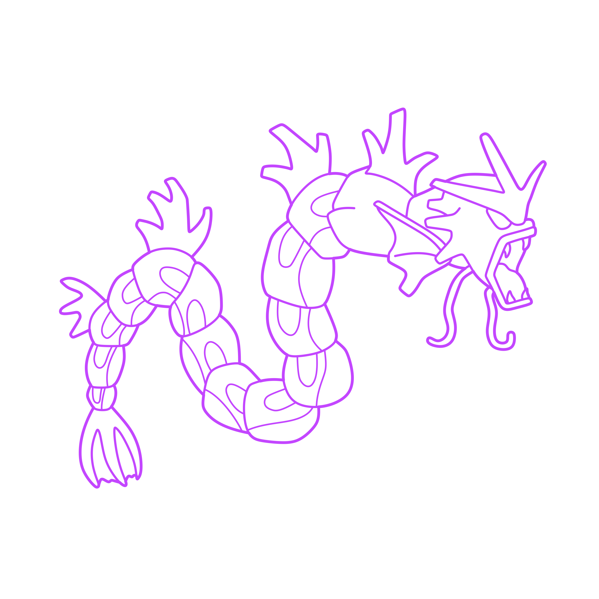 Pop Culture Pokemon Gyarados Stencil Svg Design File Free Vectors